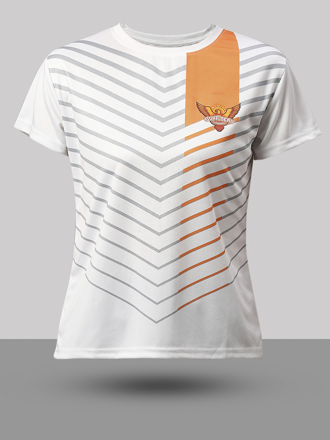 Sunrisers Hyderabad Women White All Over Print Half Sleeves Round Neck Polyester T-Shirt (6)