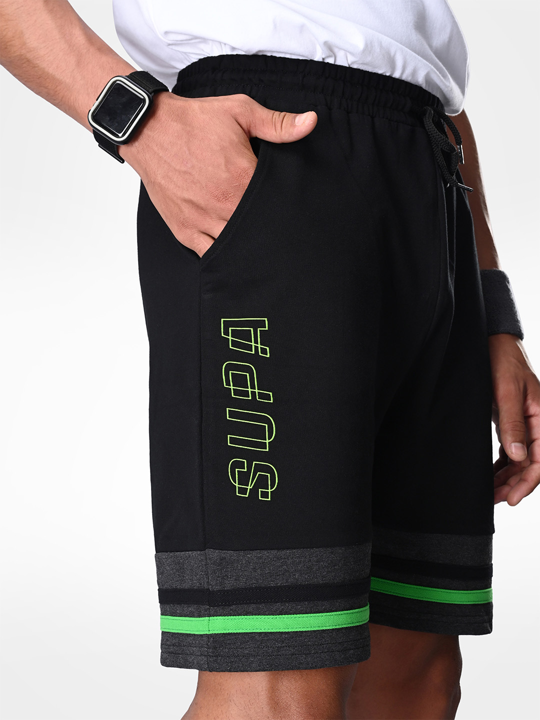 Supa Anthra Melange Shorts with Logo (4)