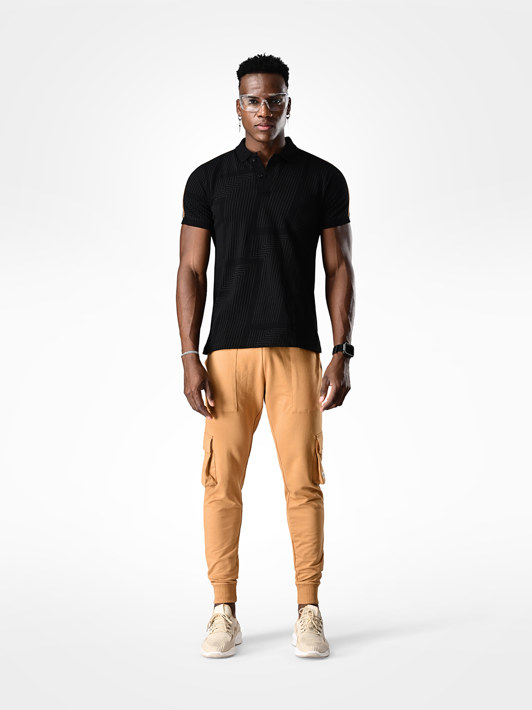 Supa AOP Black & Gold Polo T-shirt (8)
