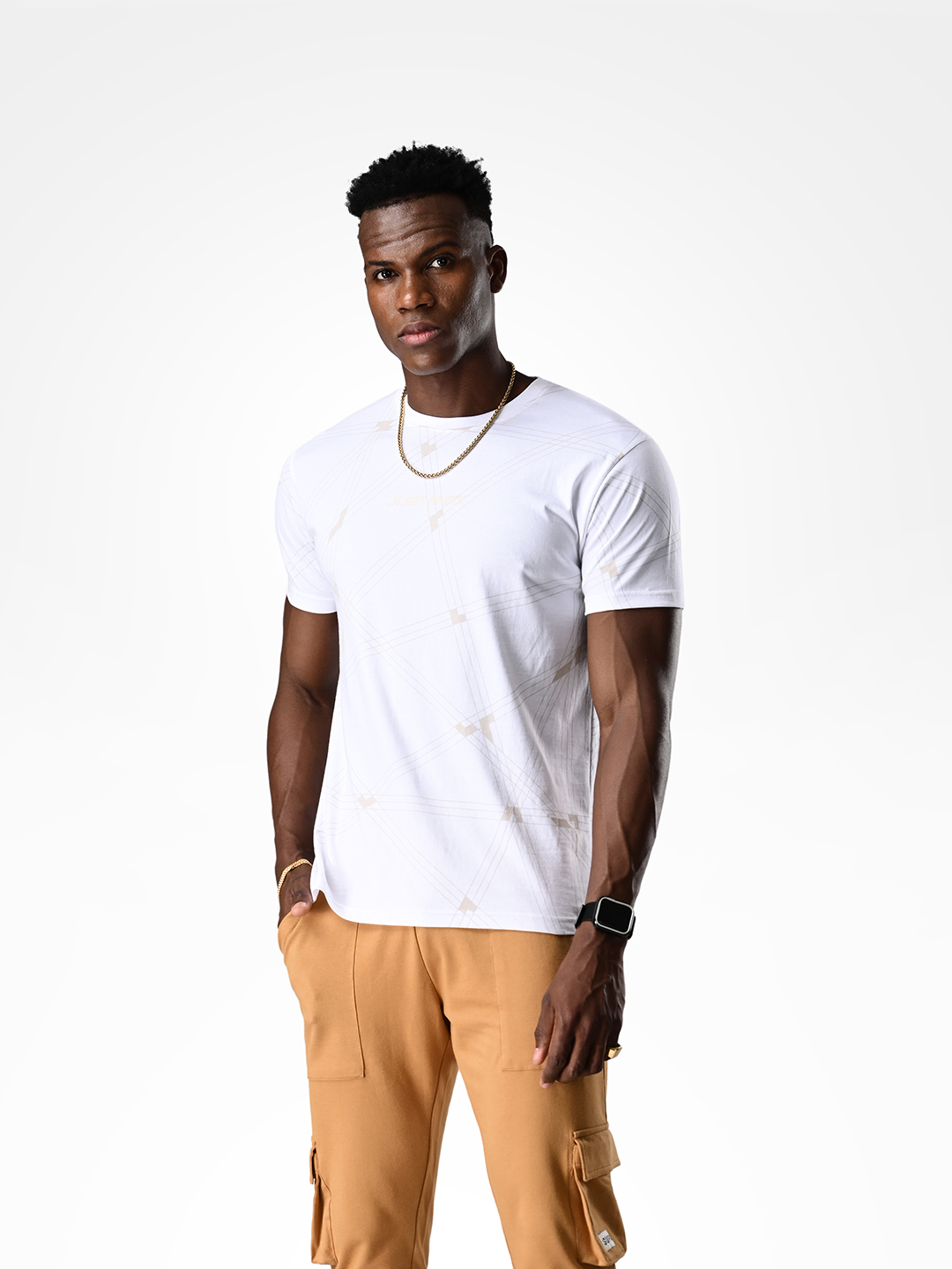 AOP White Gold Printed T-shirt