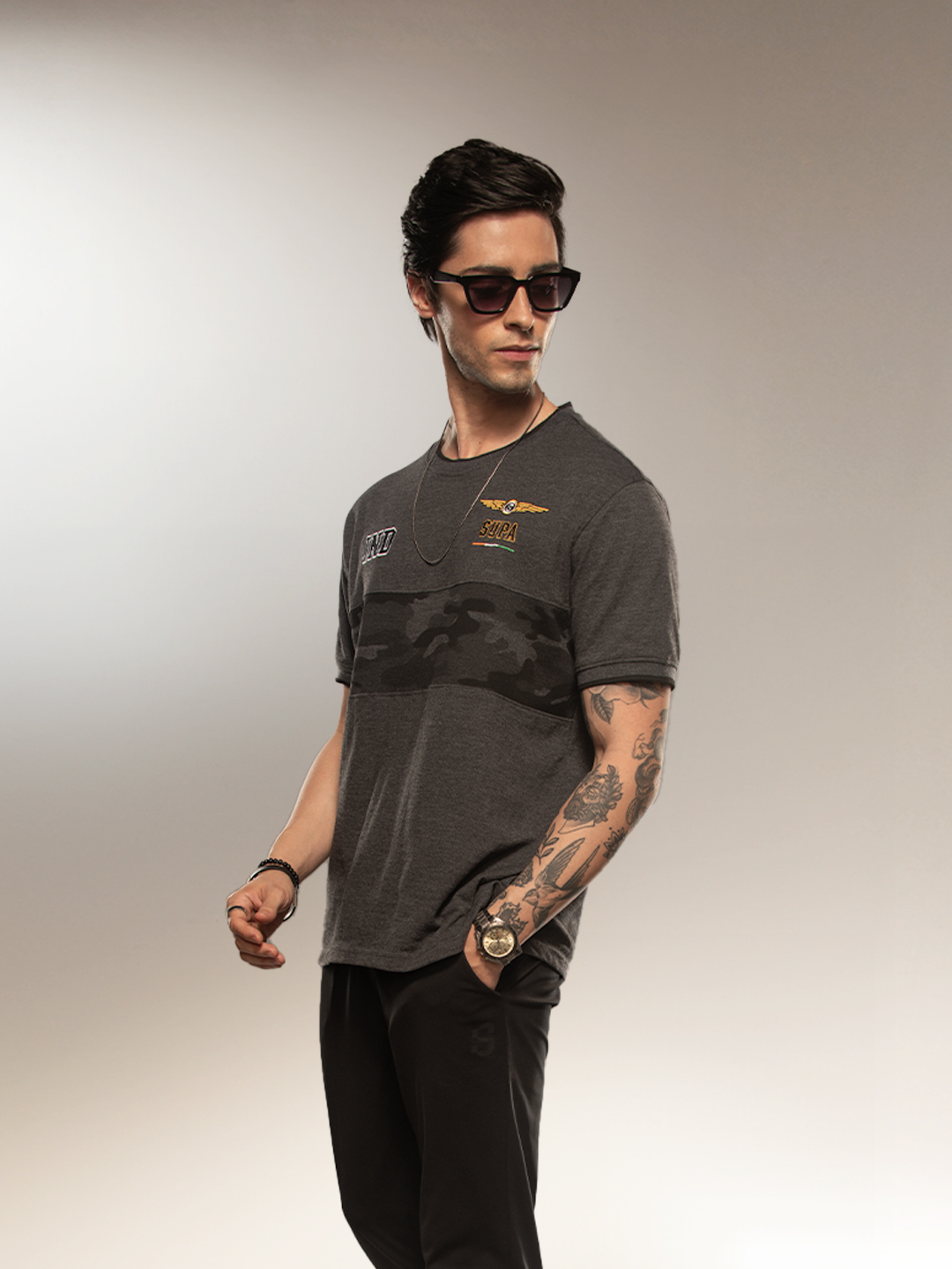 Supa Aviation Buzzy Anthra Camo Pique Cut & Sew T-shirt (2)