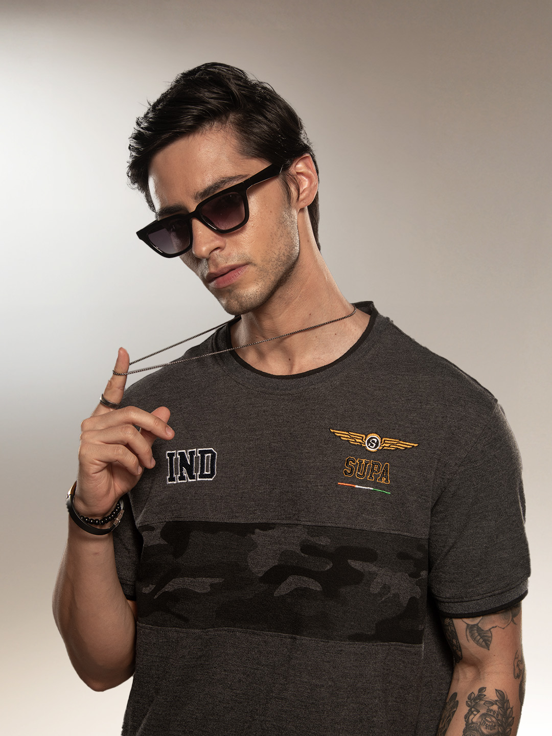 Supa Aviation Buzzy Anthra Camo Pique Cut & Sew T-shirt (4)