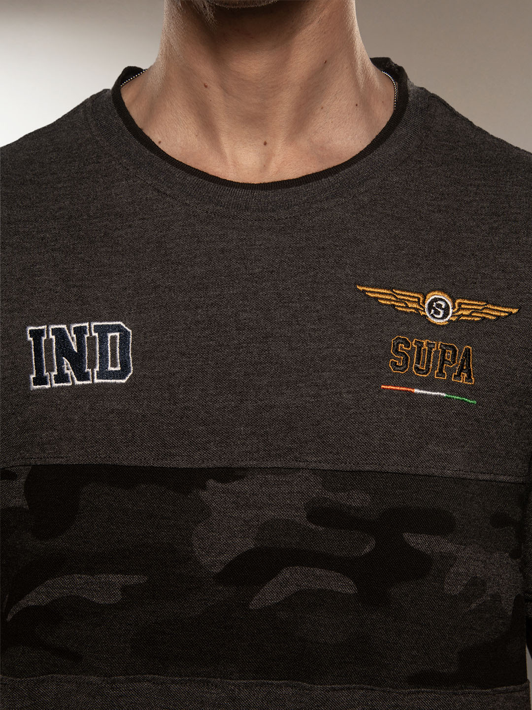 Supa Aviation Buzzy Anthra Camo Pique Cut & Sew T-shirt (5)