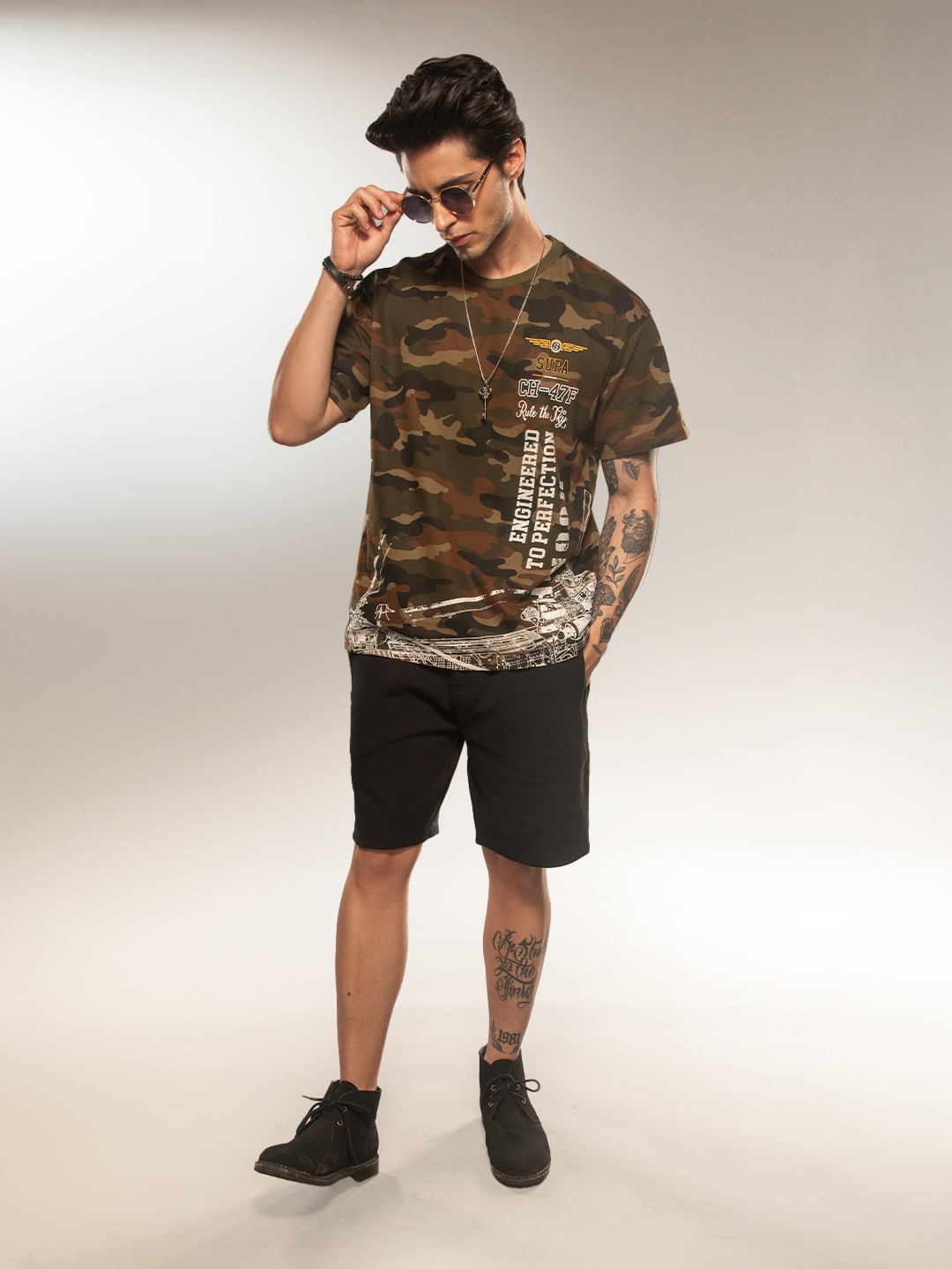 Supa Aviation Forest Green Camo Graphic Oversized T-shirt (7)