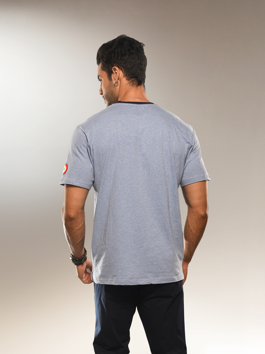Supa Aviation Iceman Blue Melange Graphic T-shirt (3)