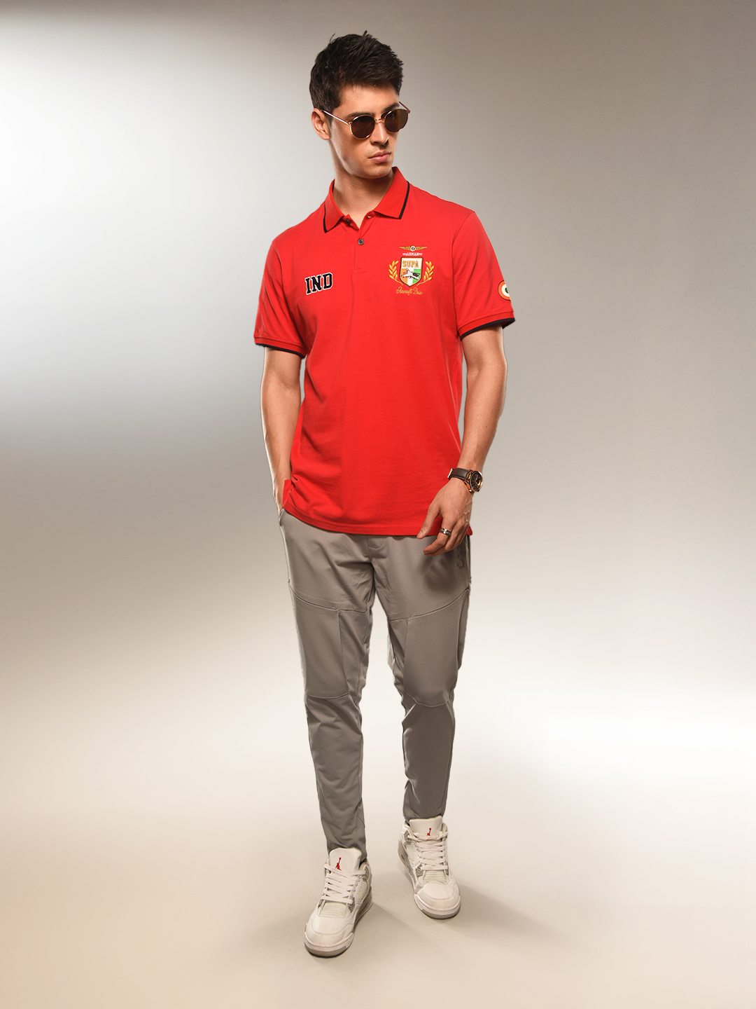 Aviation Magma Red Pique Core Polo