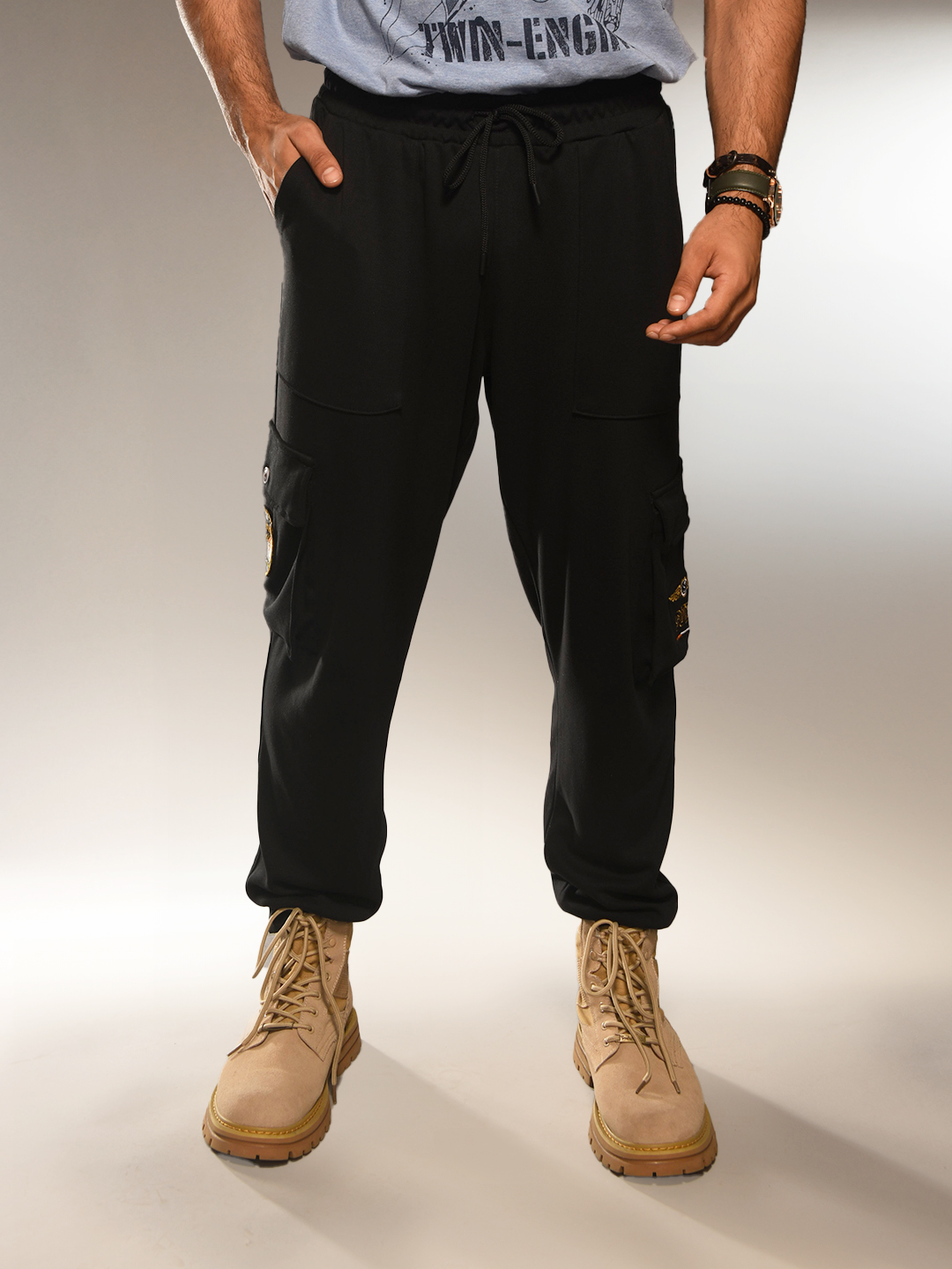 Supa Aviation Rocky Black Cargo Joggers (2)