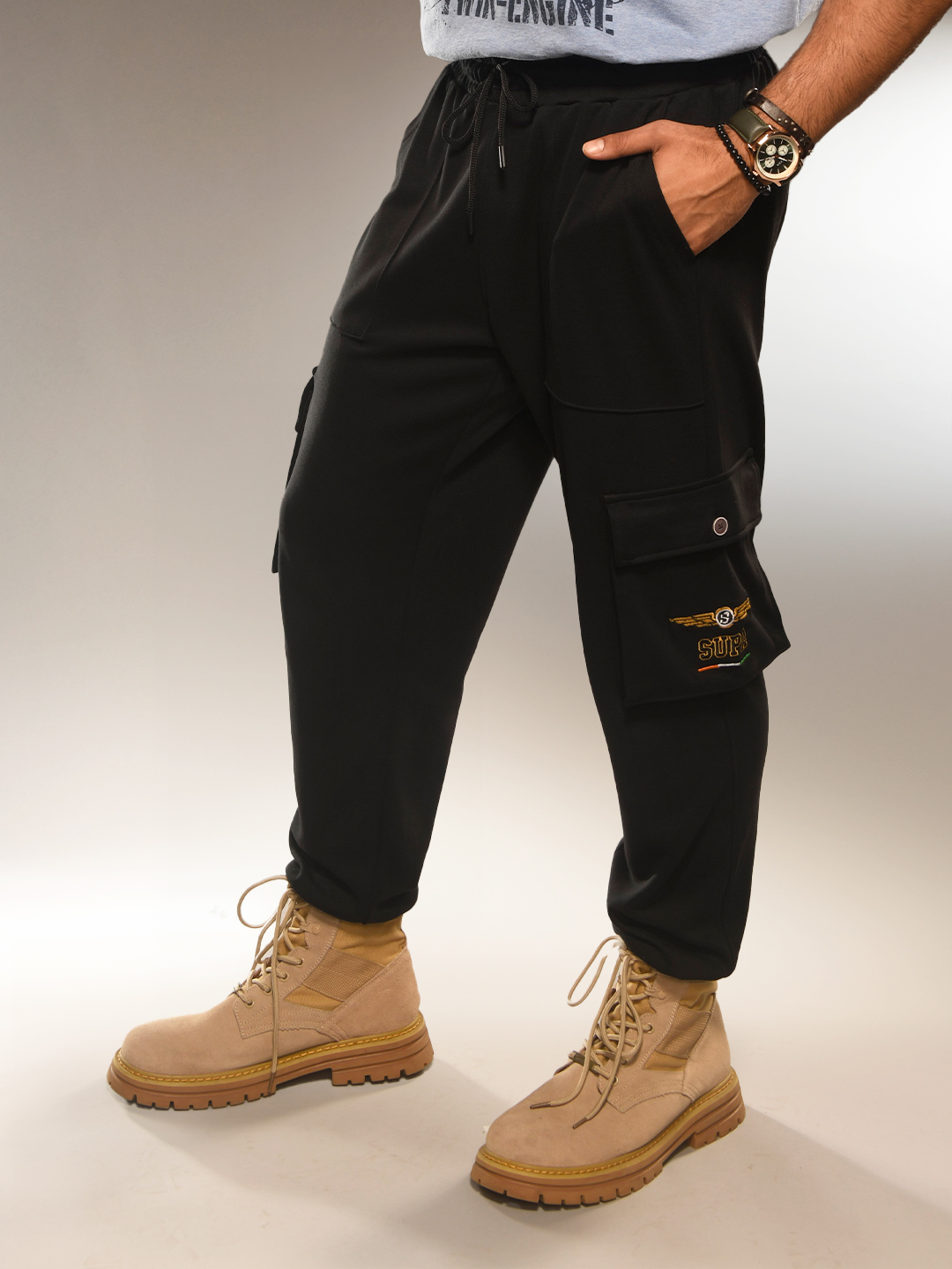 Aviation Rocky Black Cargo Joggers