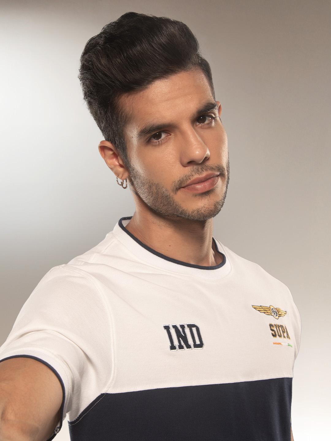 Supa Aviation SeaSalt White Navy Pique Cut & Sew T-shirt (4)
