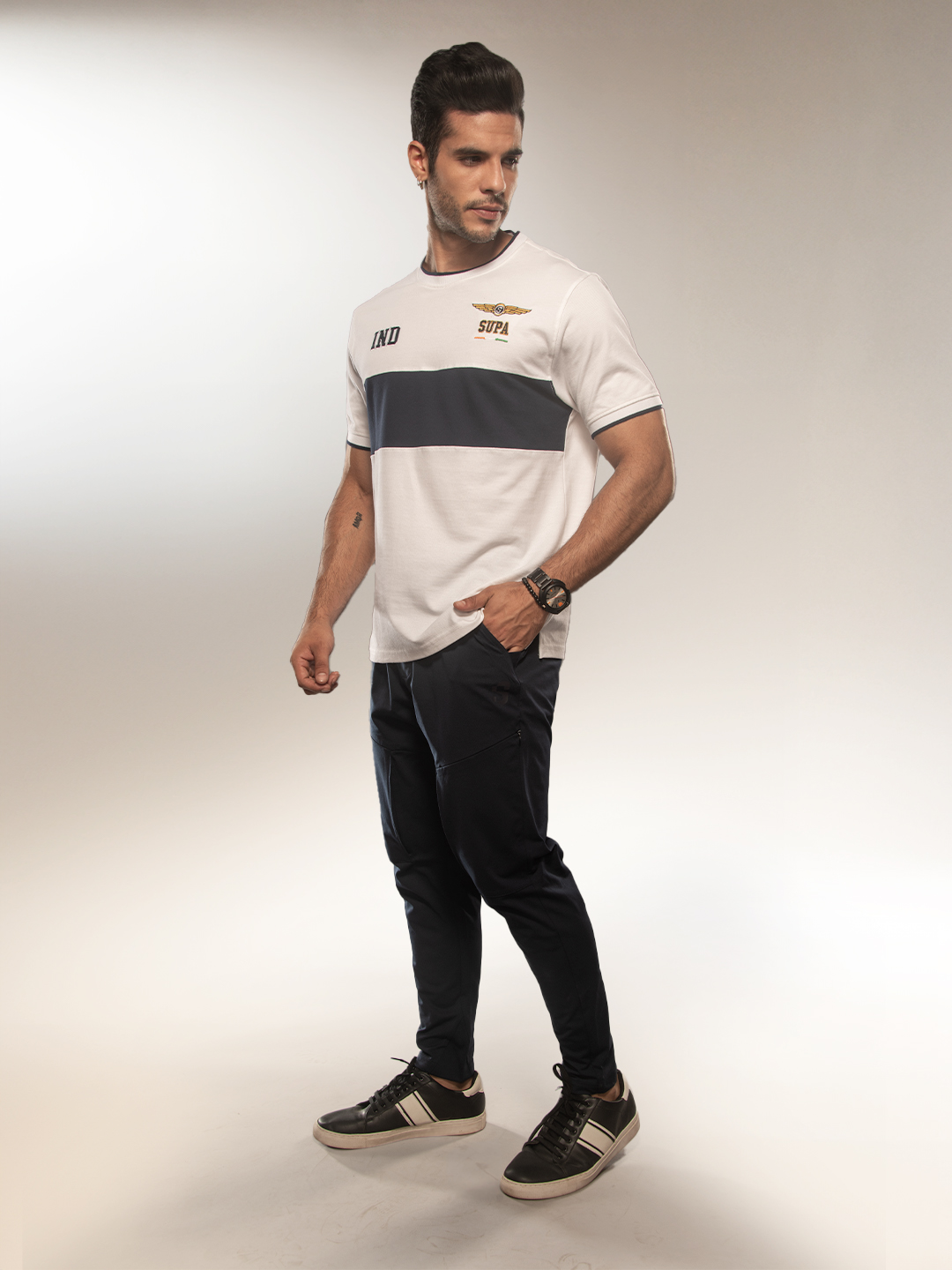 Supa Aviation SeaSalt White Navy Pique Cut & Sew T-shirt (7)
