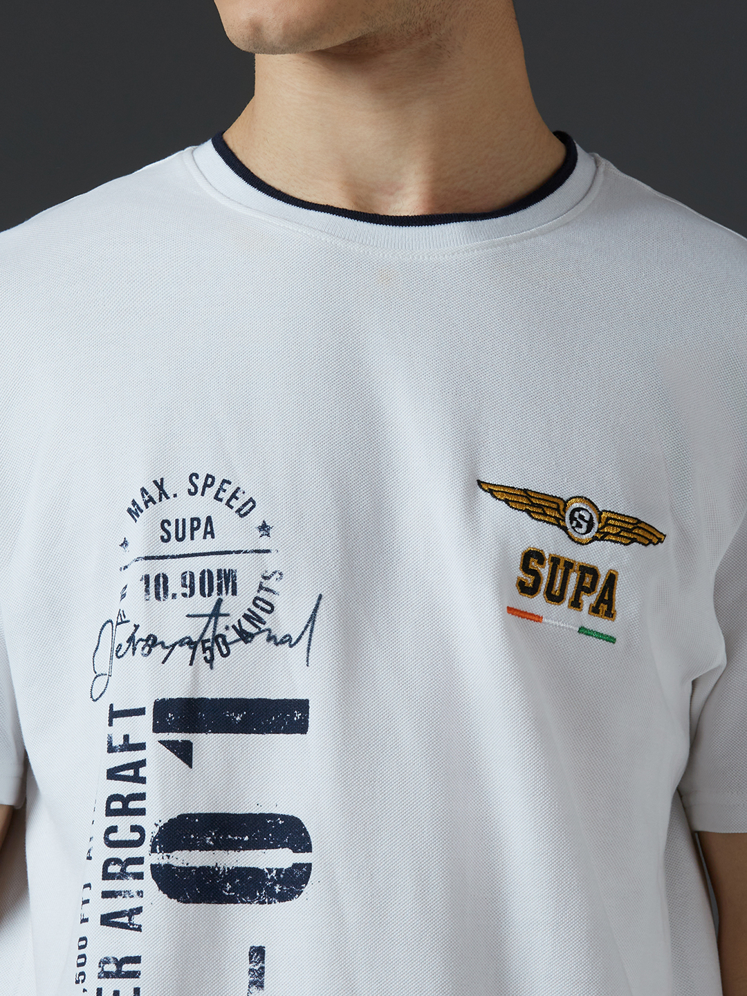 Supa Aviation Snowy White Pique Graphic T-shirt (6)