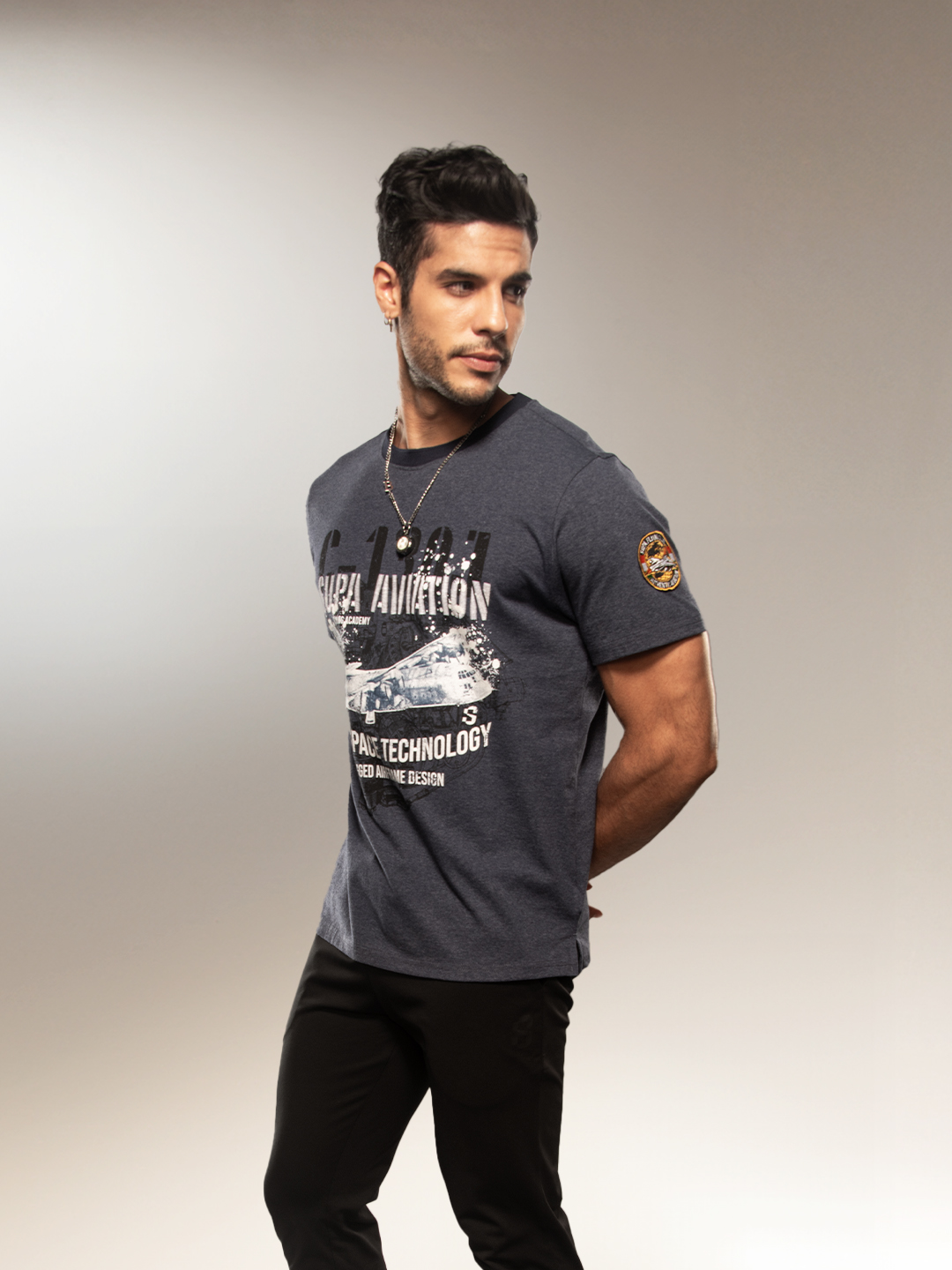 Supa Aviation Storm Navy Graphic T-shirt (2)