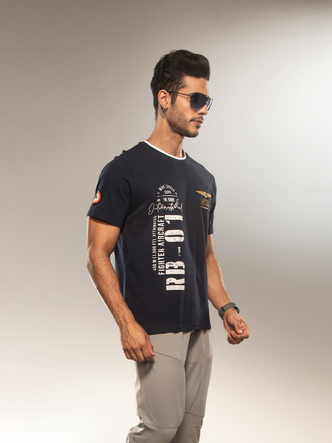 Supa Aviation Thunder Navy Pique Graphic T-shirt (2)
