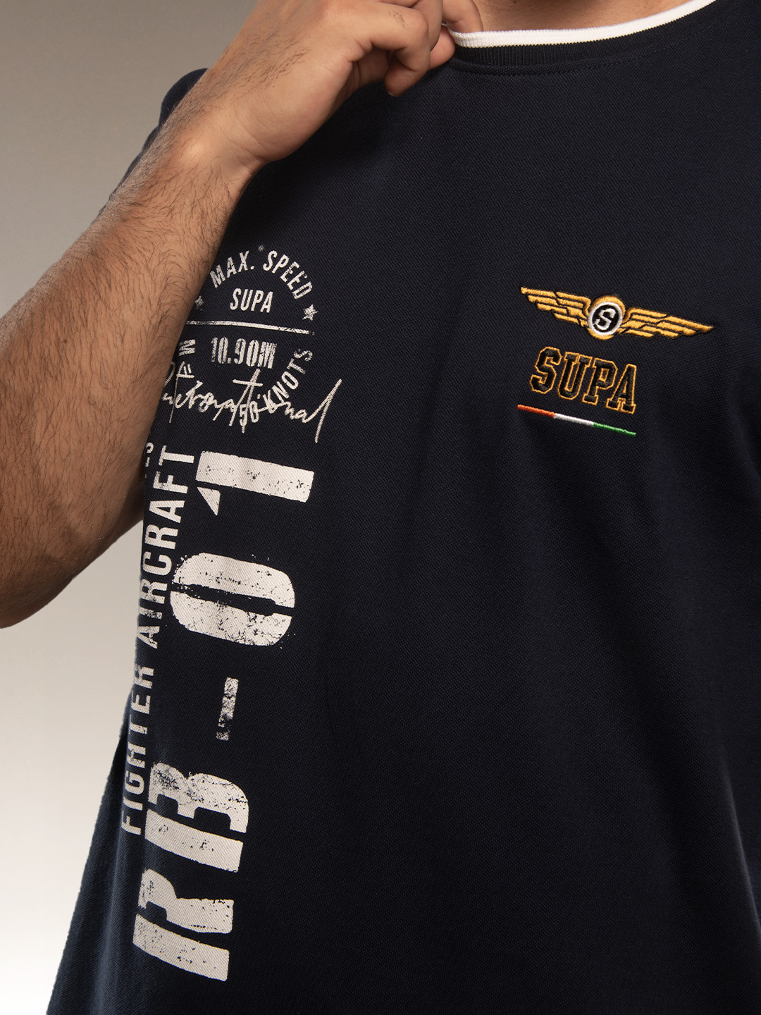 Supa Aviation Thunder Navy Pique Graphic T-shirt (4)
