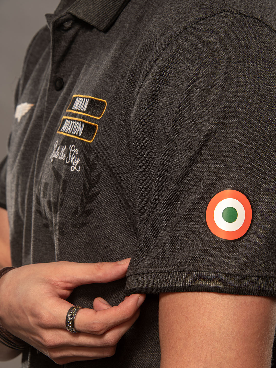 Supa Aviation Titan Anthra Mel Pique Graphic Polo (5)