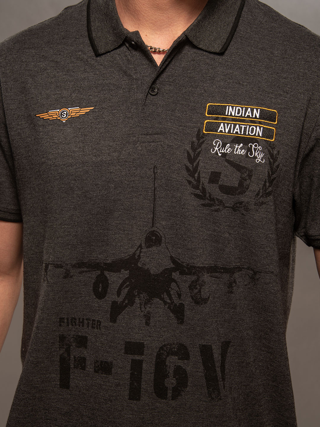 Supa Aviation Titan Anthra Mel Pique Graphic Polo (6)