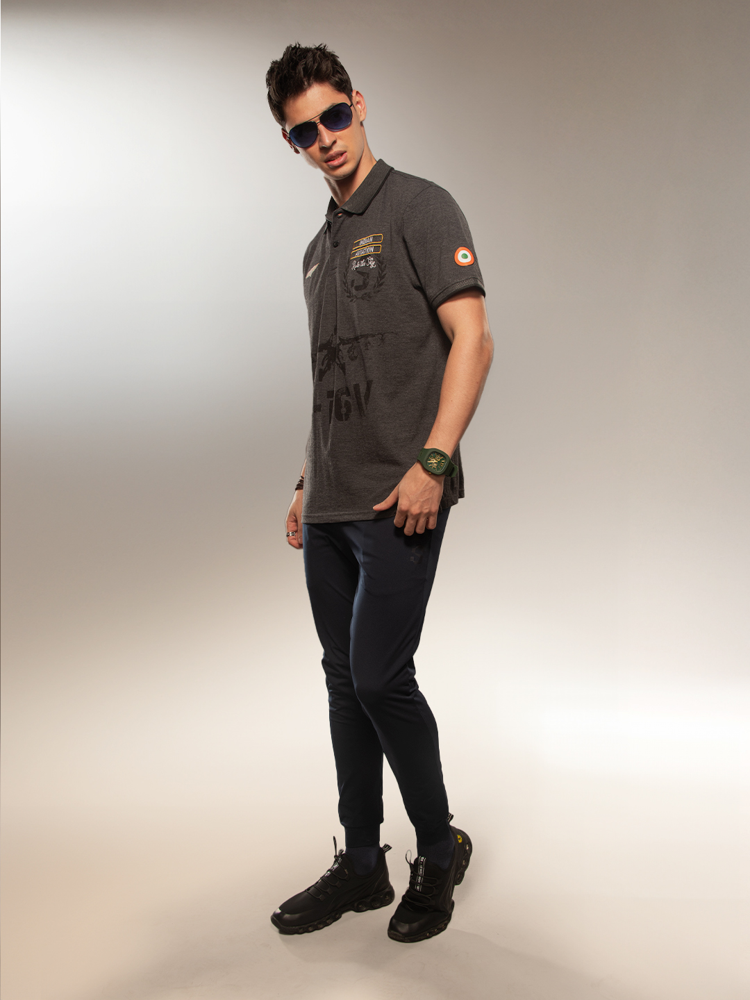Supa Aviation Titan Anthra Mel Pique Graphic Polo (2)