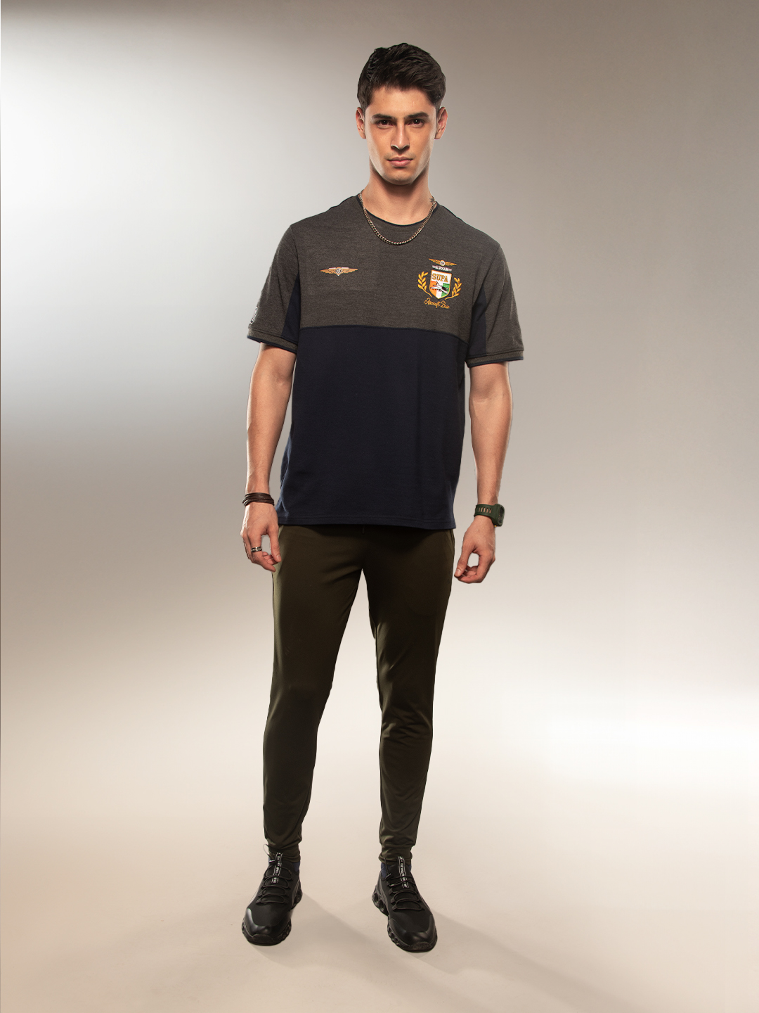 Aviation Titan Anthra Navy Pique Cut & Sew T-shirt