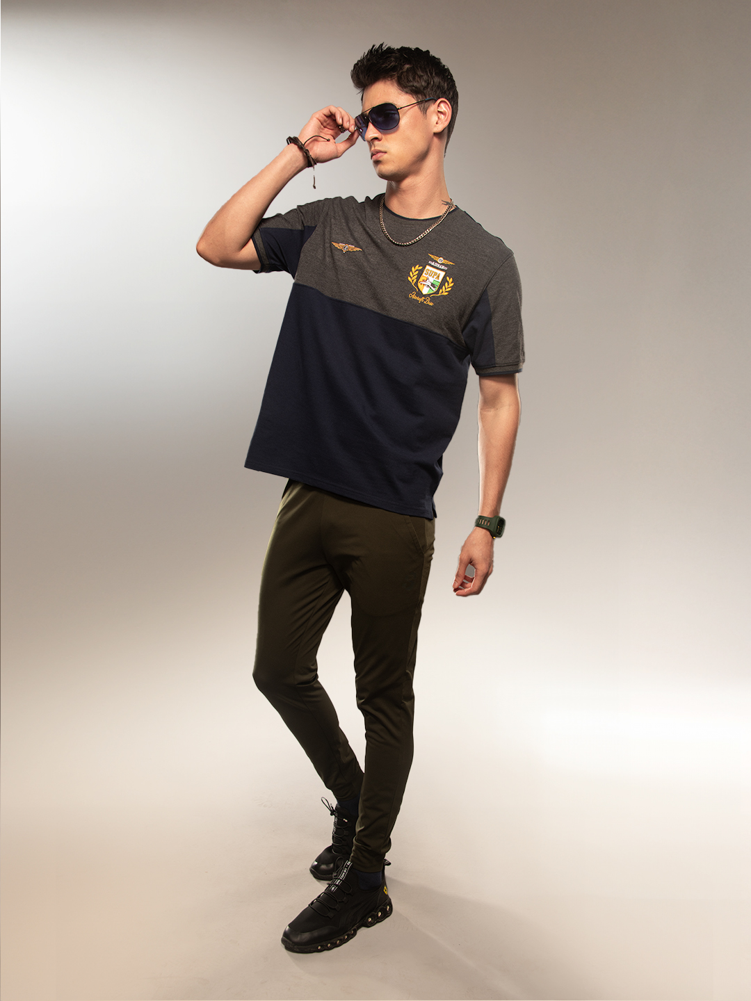 Supa Aviation Titan Anthra Navy Pique Cut & Sew T-shirt (4)