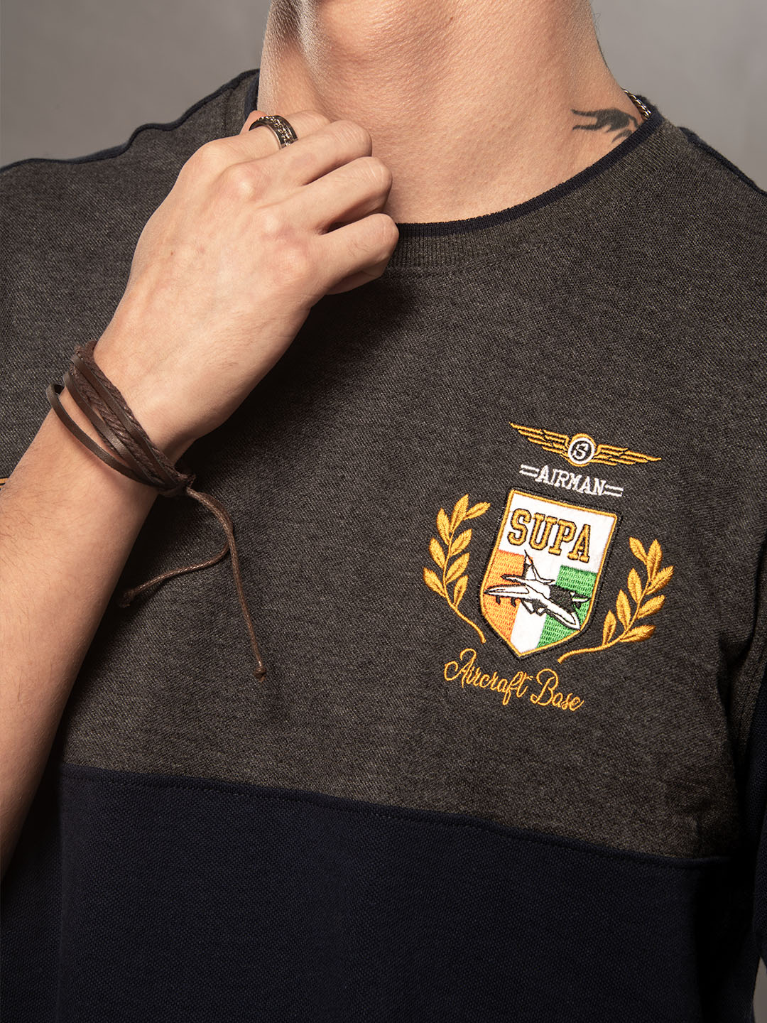 Supa Aviation Titan Anthra Navy Pique Cut & Sew T-shirt (6)