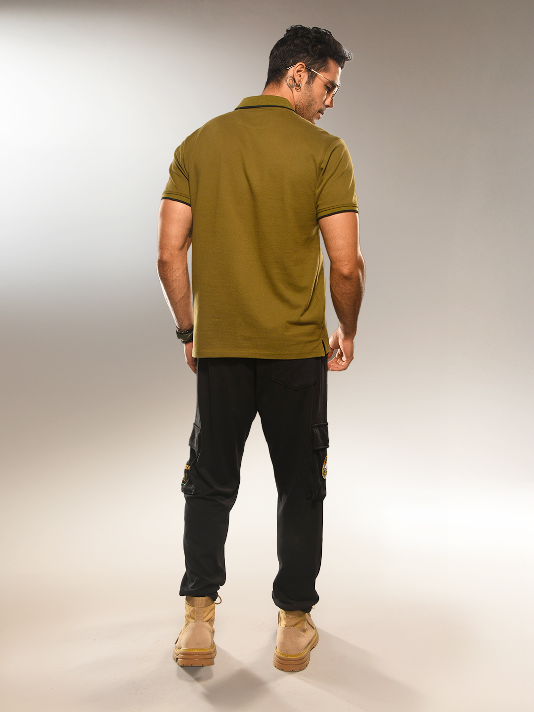 Supa Aviation Titan Oliver Green Pique Graphic Polo (3)