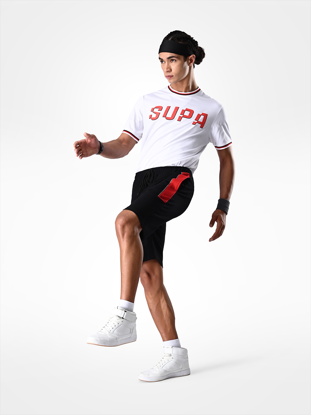 Supa Black and Red Reflective Shorts (9)
