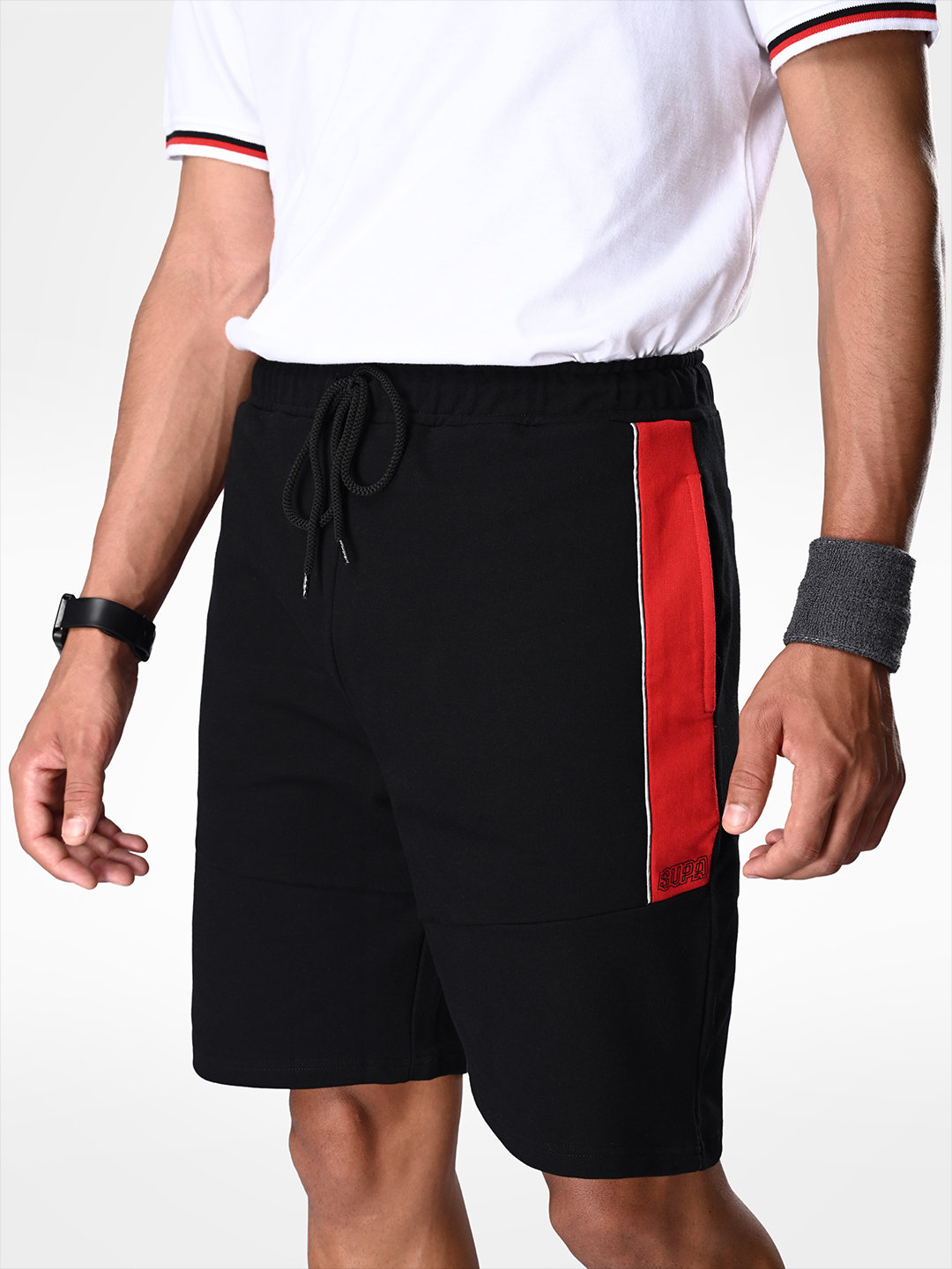 Supa Black and Red Reflective Shorts (7)