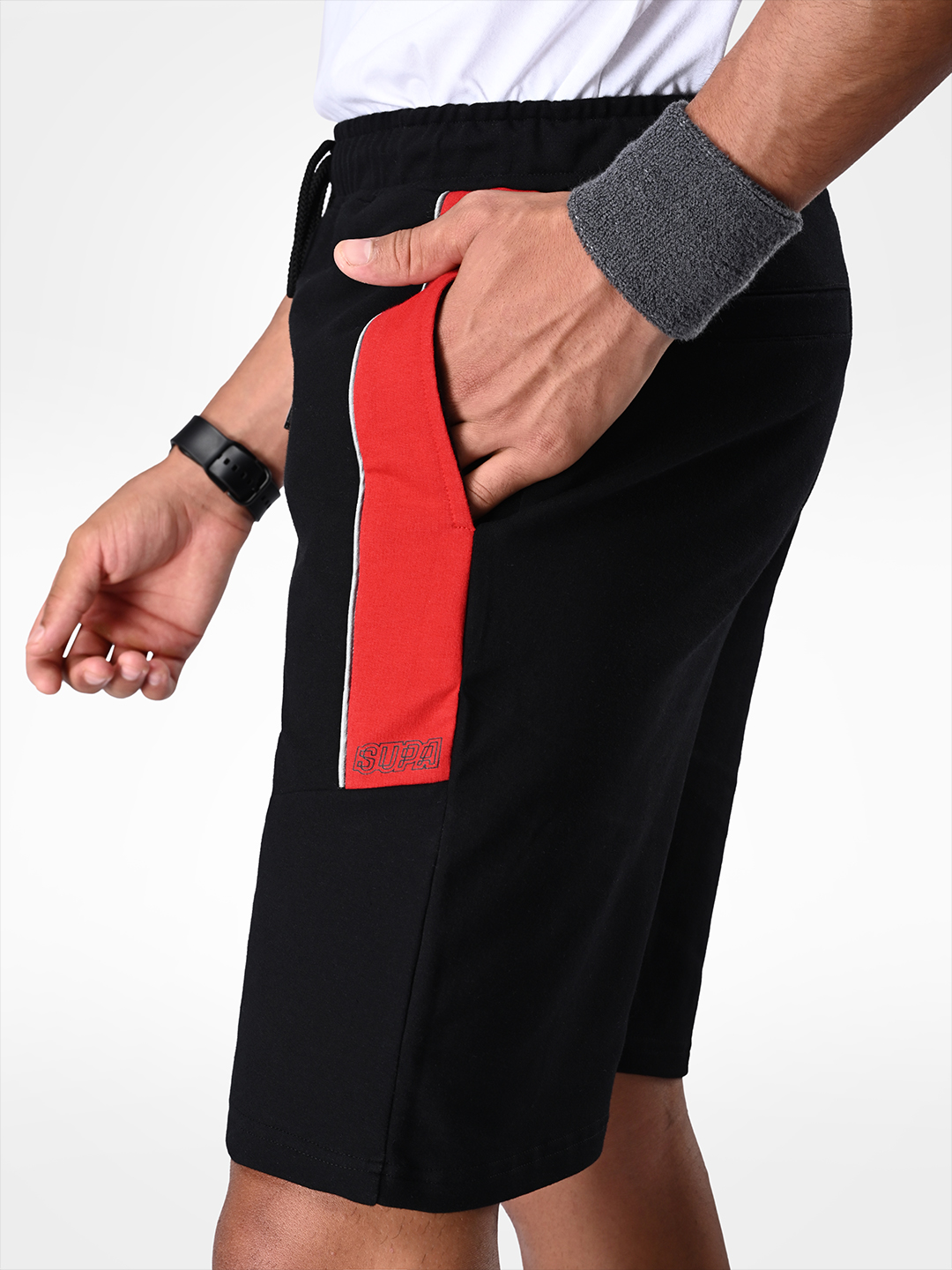 Supa Black and Red Reflective Shorts (4)