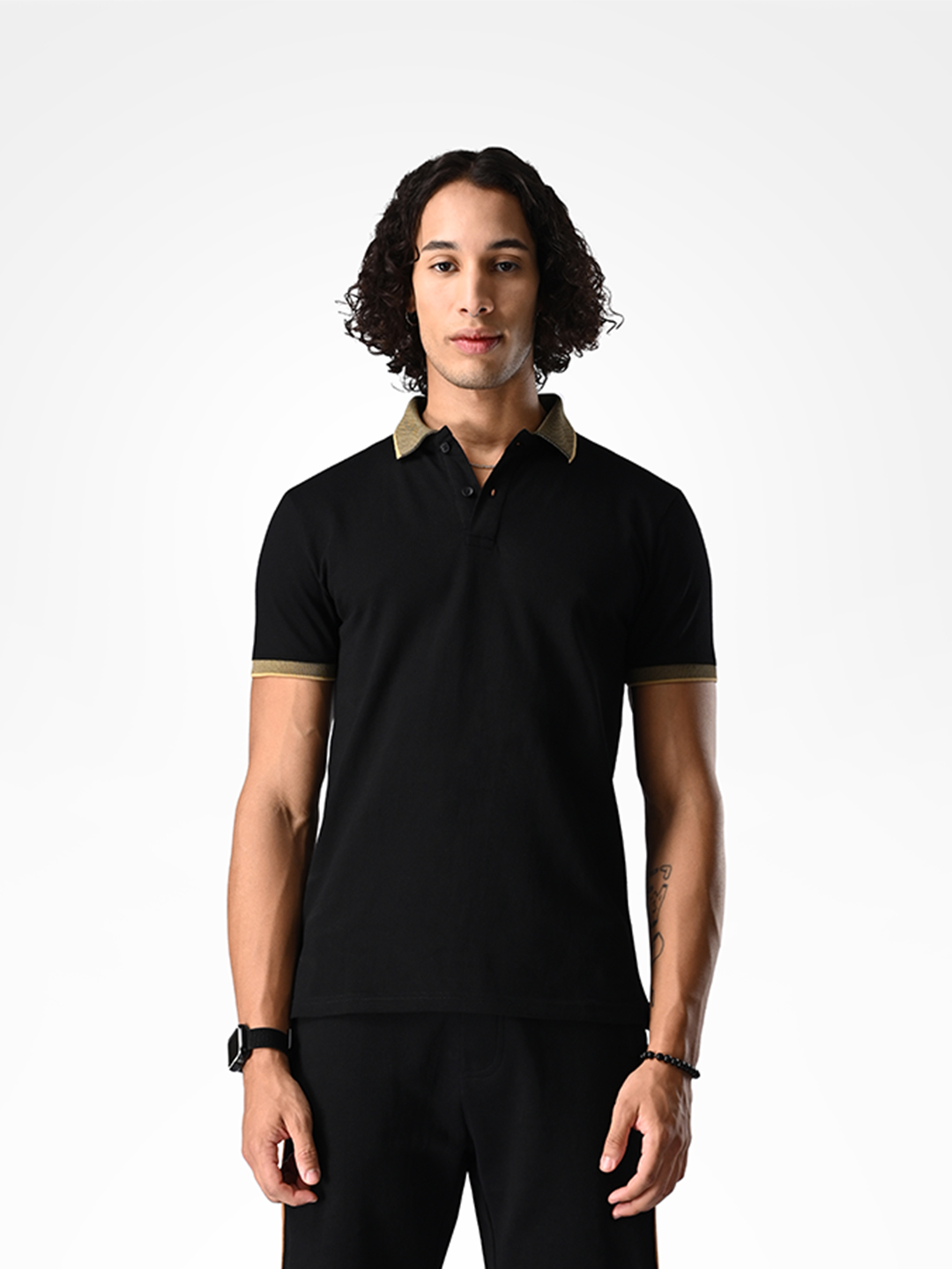 Black & Gold Polo T-shirt