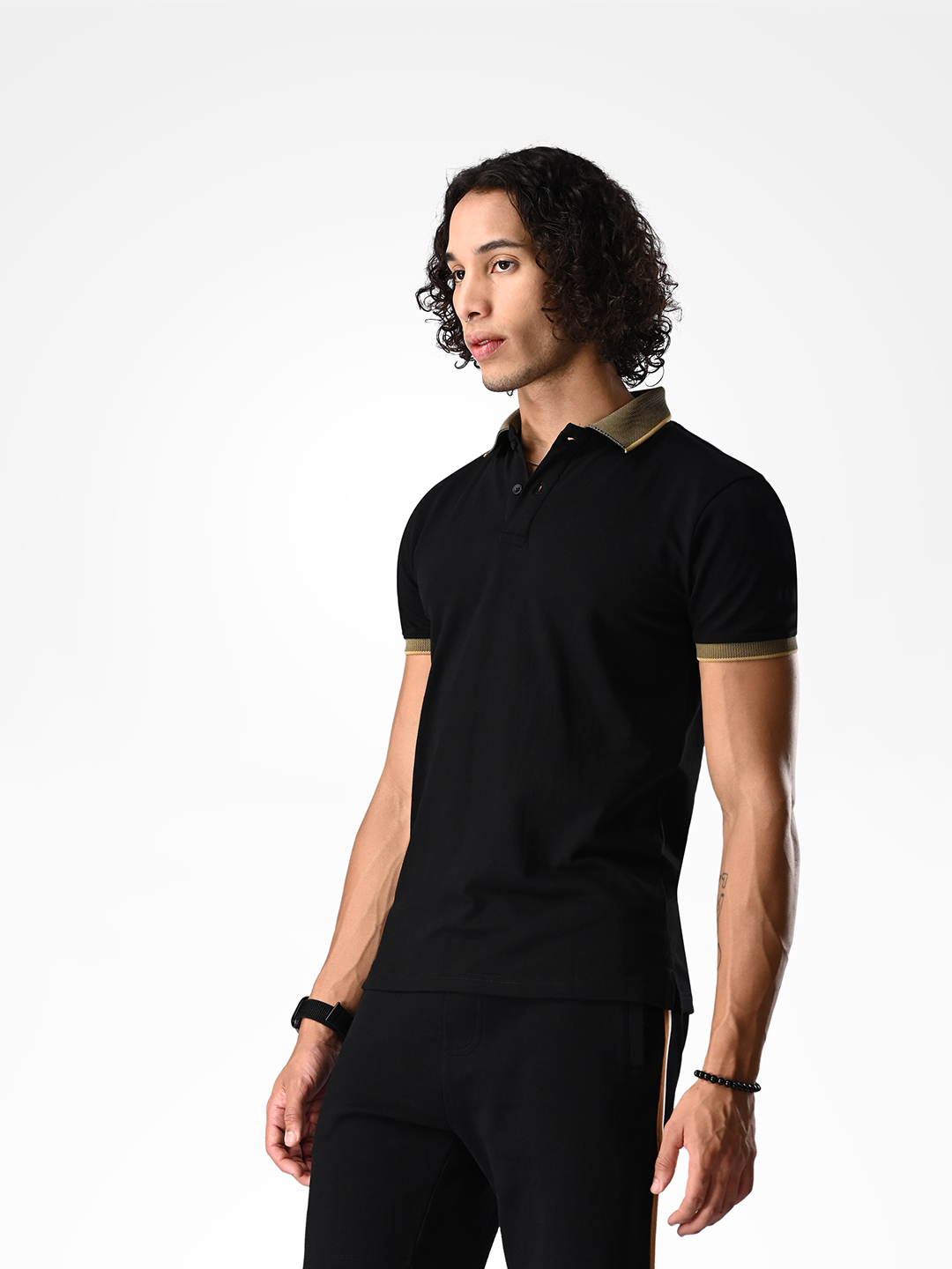 Supa Black & Gold Polo T-shirt (2)