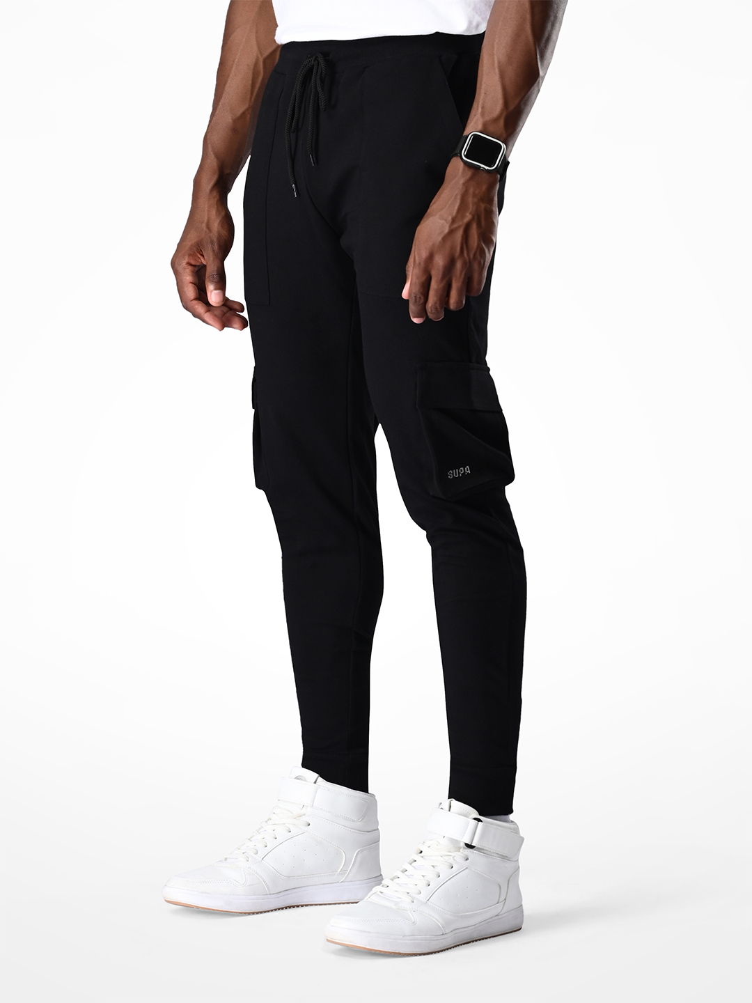 Black Logo Printed Joggers