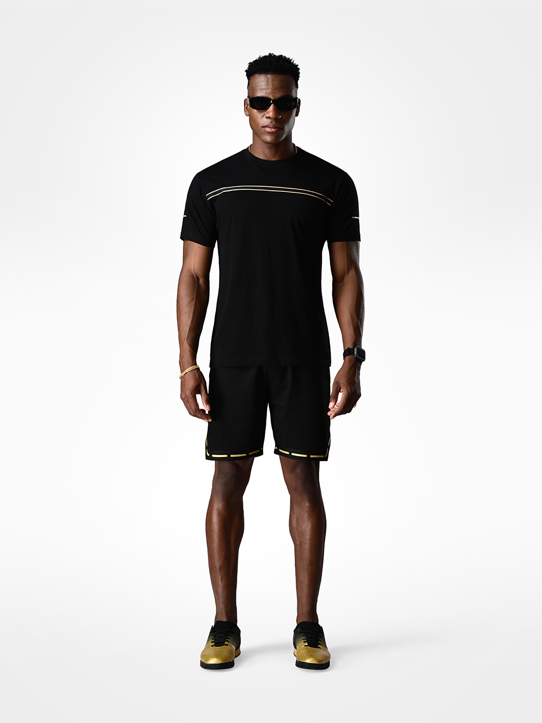Supa Black T-shirt With Gold Strip (9)