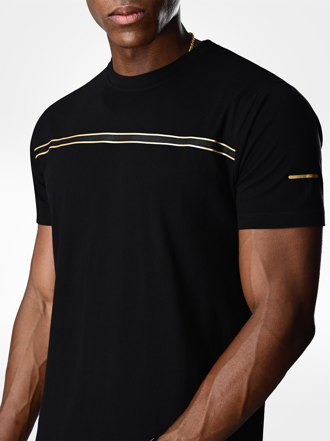 Supa Black T-shirt With Gold Strip (5)