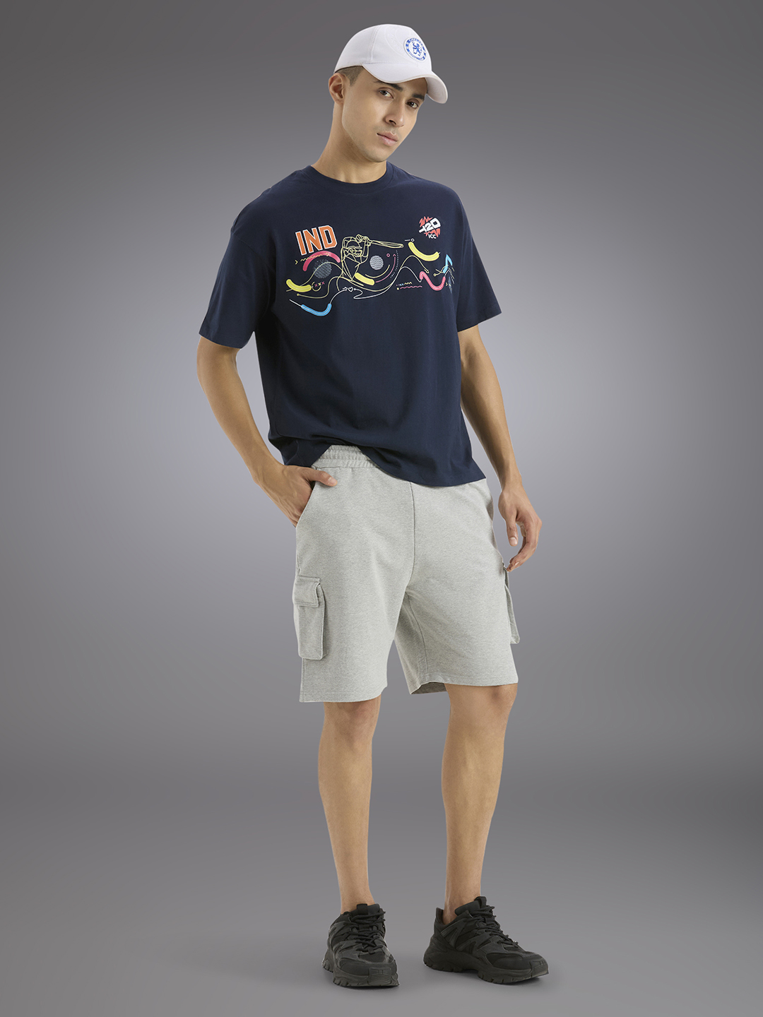 Supa Cargo Pocket Grey Melange Shorts (6)