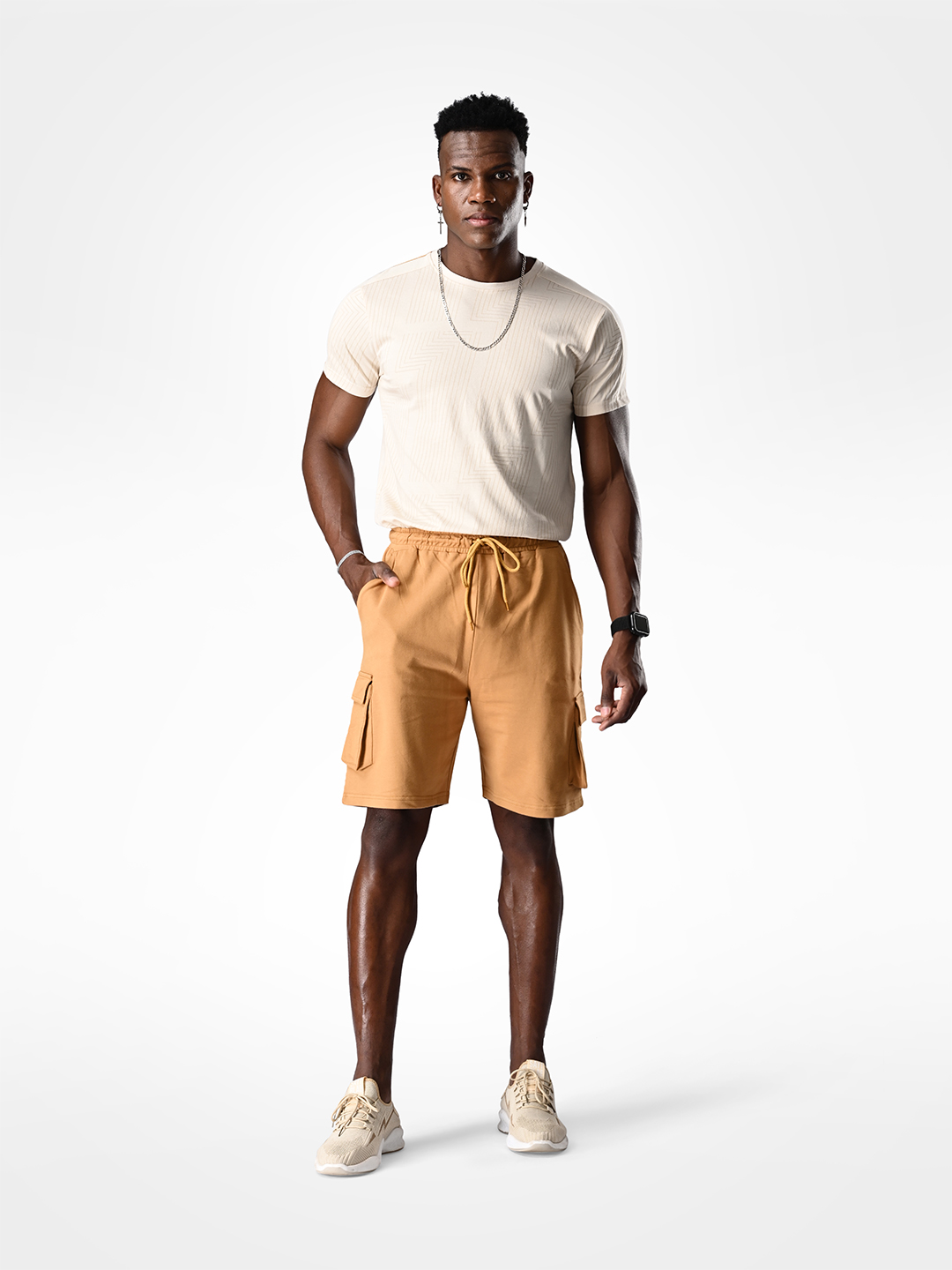 Supa Cargo Pocket Khakhi Shorts (3)