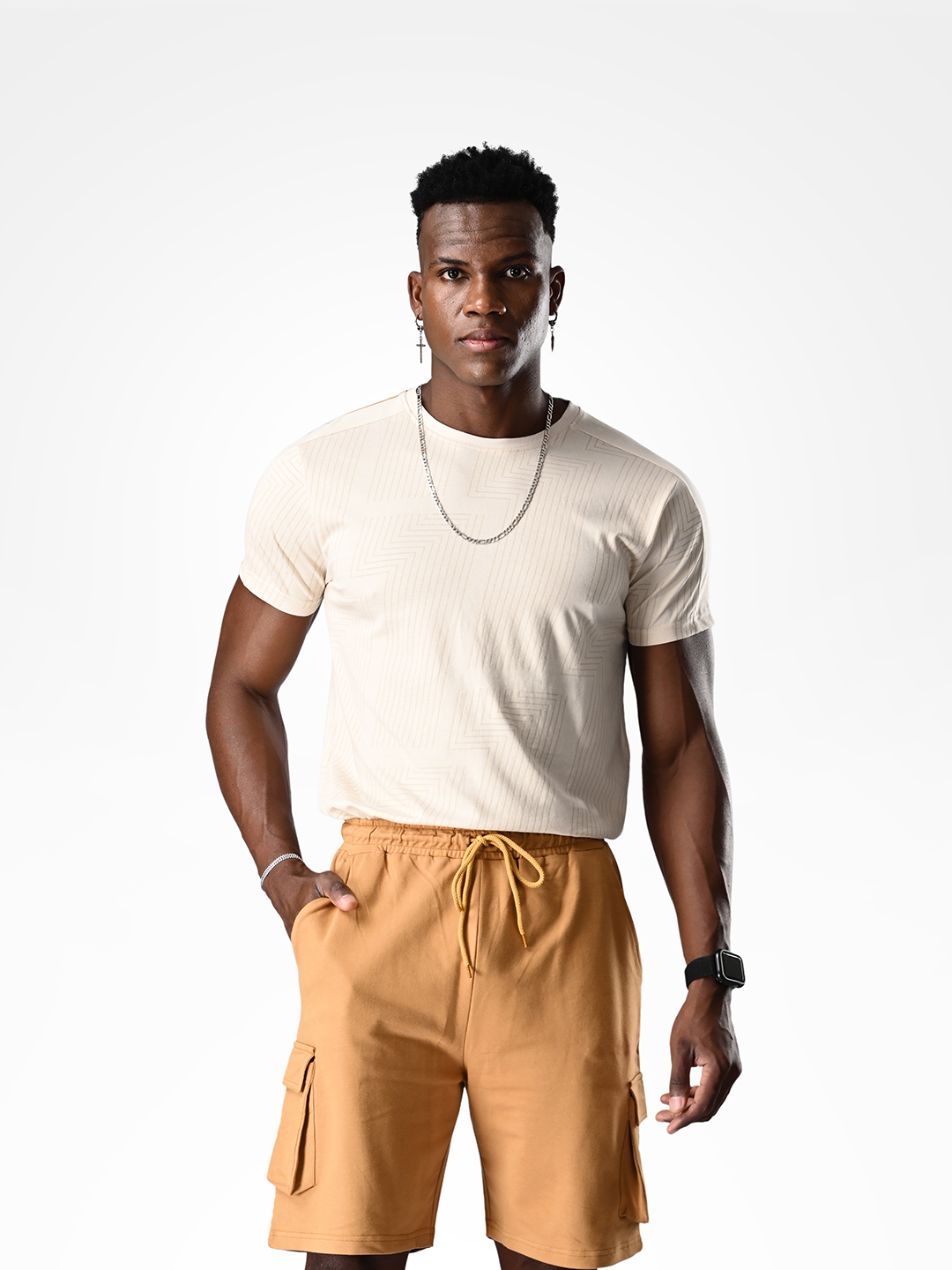 Supa Cargo Pocket Khakhi Shorts (4)