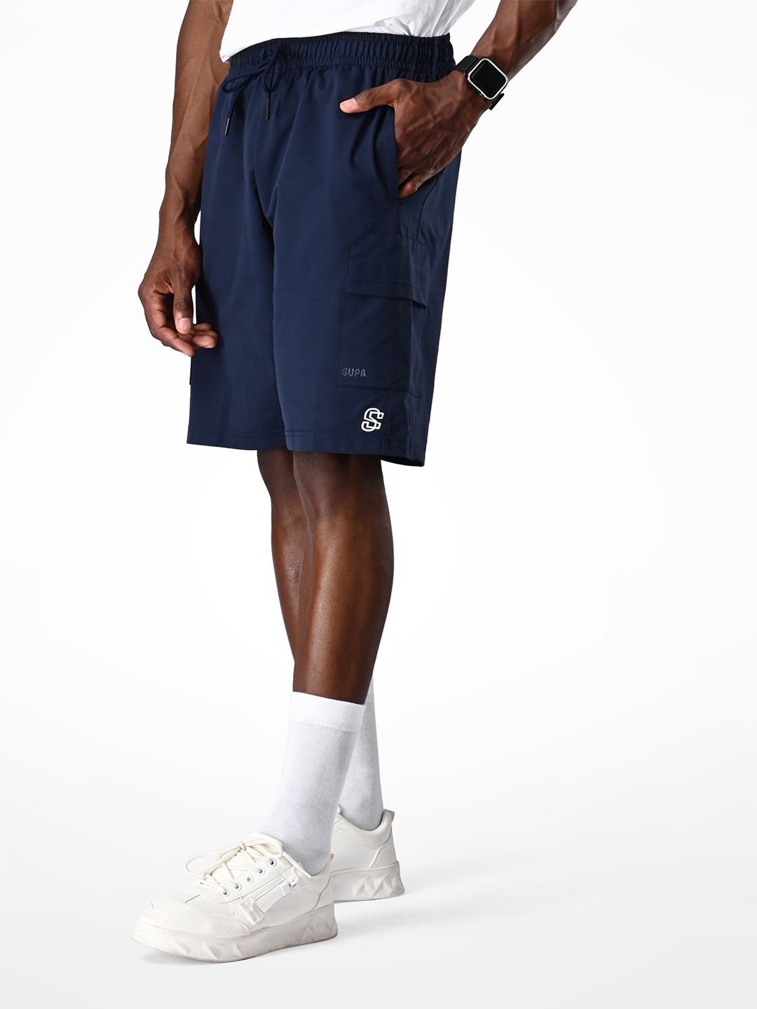 Buy Supa Cargo Pocket Navy Blue Shorts Online From Supa.