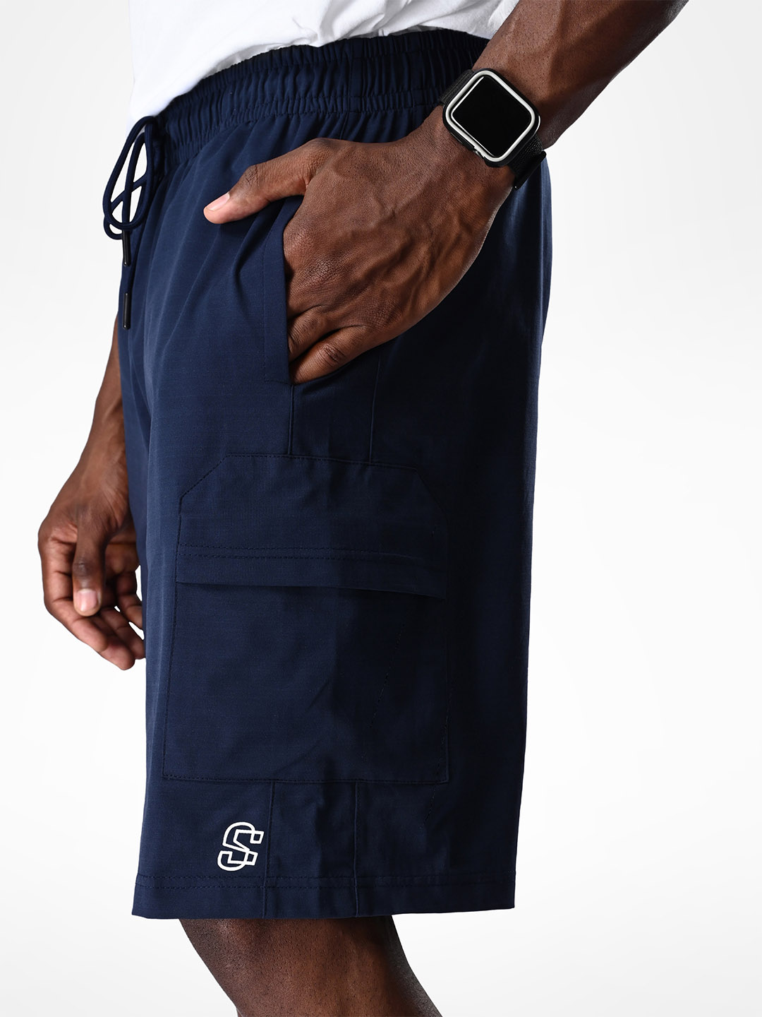 Supa Cargo Pocket Navy Blue Shorts (4)