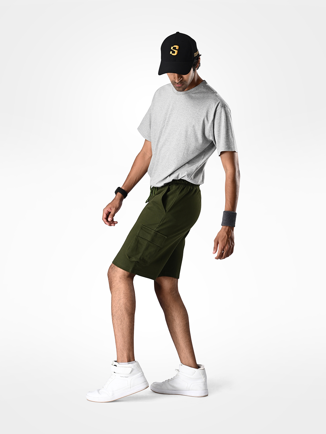 Supa Cargo Pocket Olive Green Shorts (8)