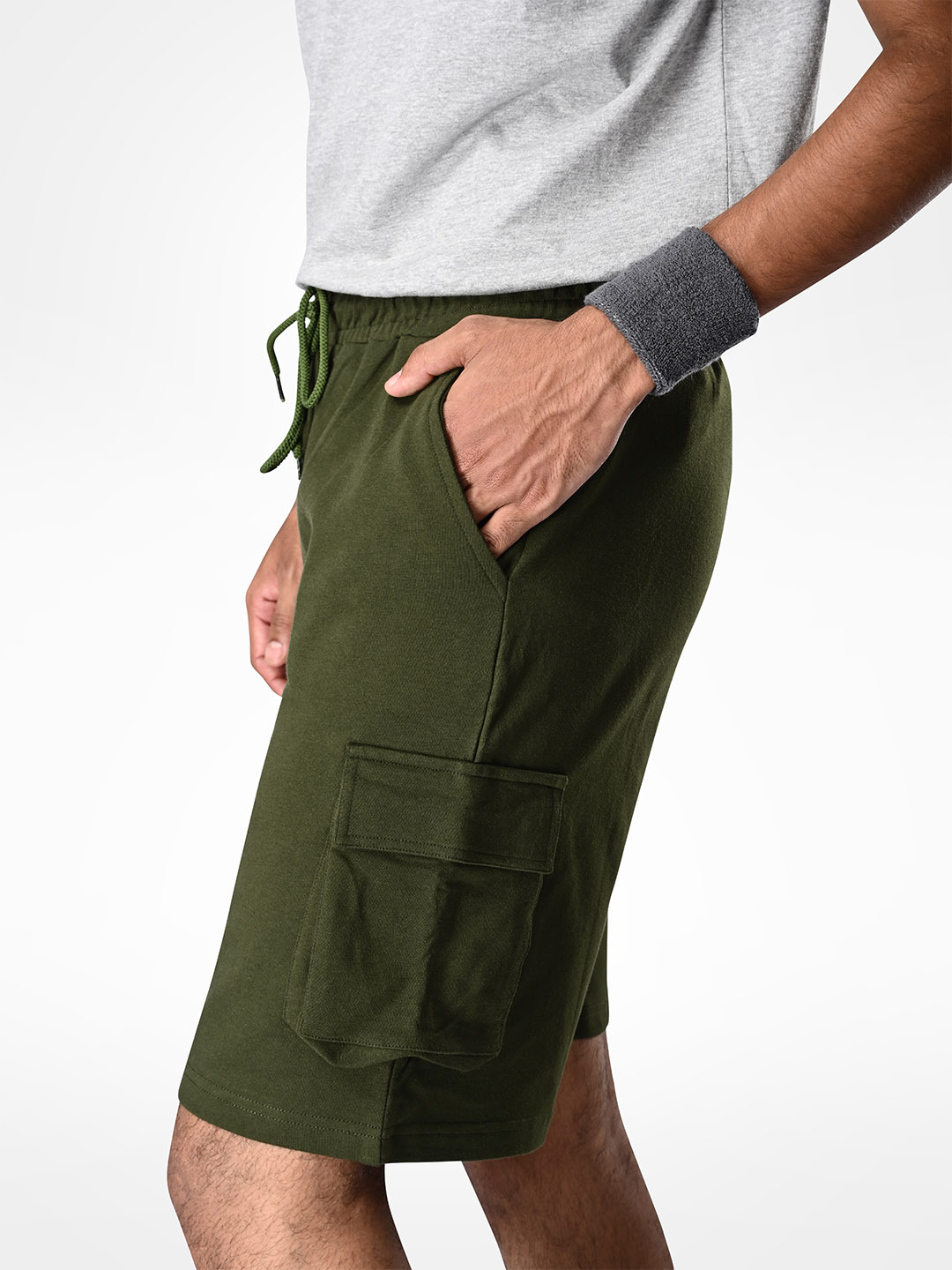 Supa Cargo Pocket Olive Green Shorts (3)