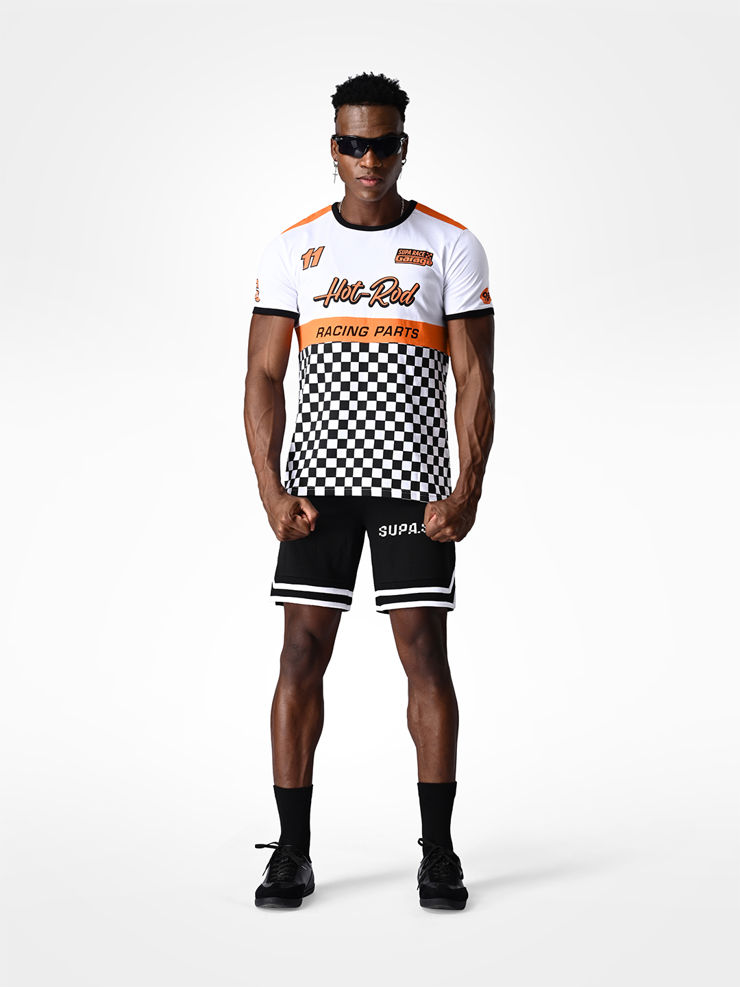 Supa Checkered White and Black Printed T-shirt (9)