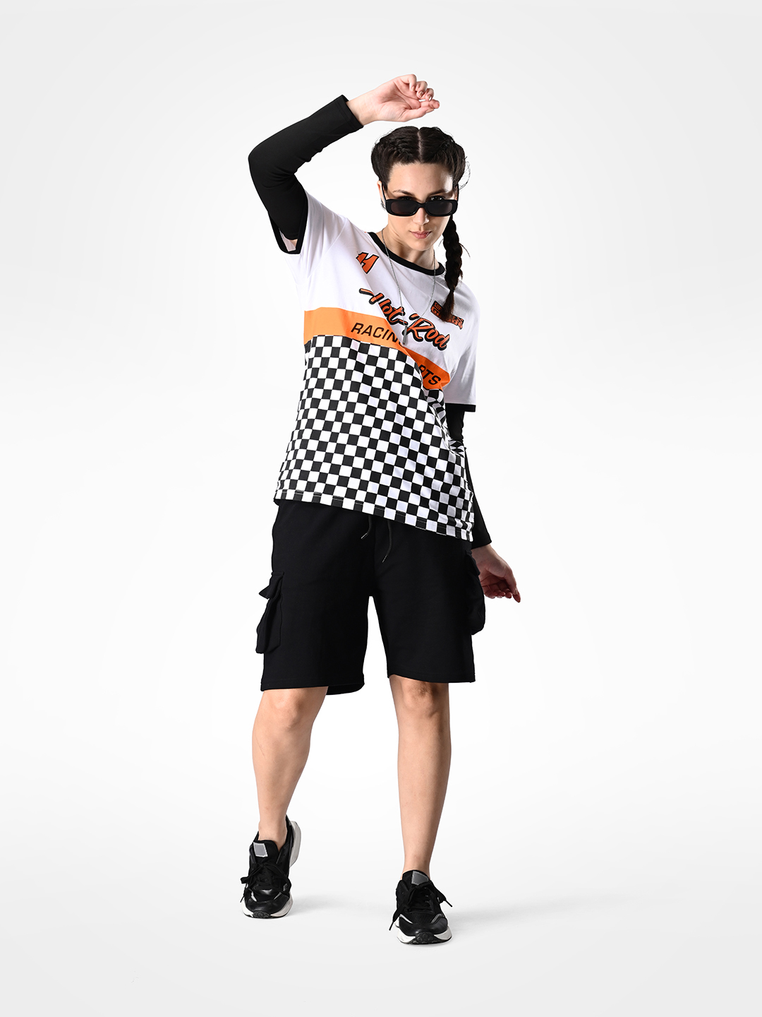 Supa Checkered White and Black Printed T-shirt (11)