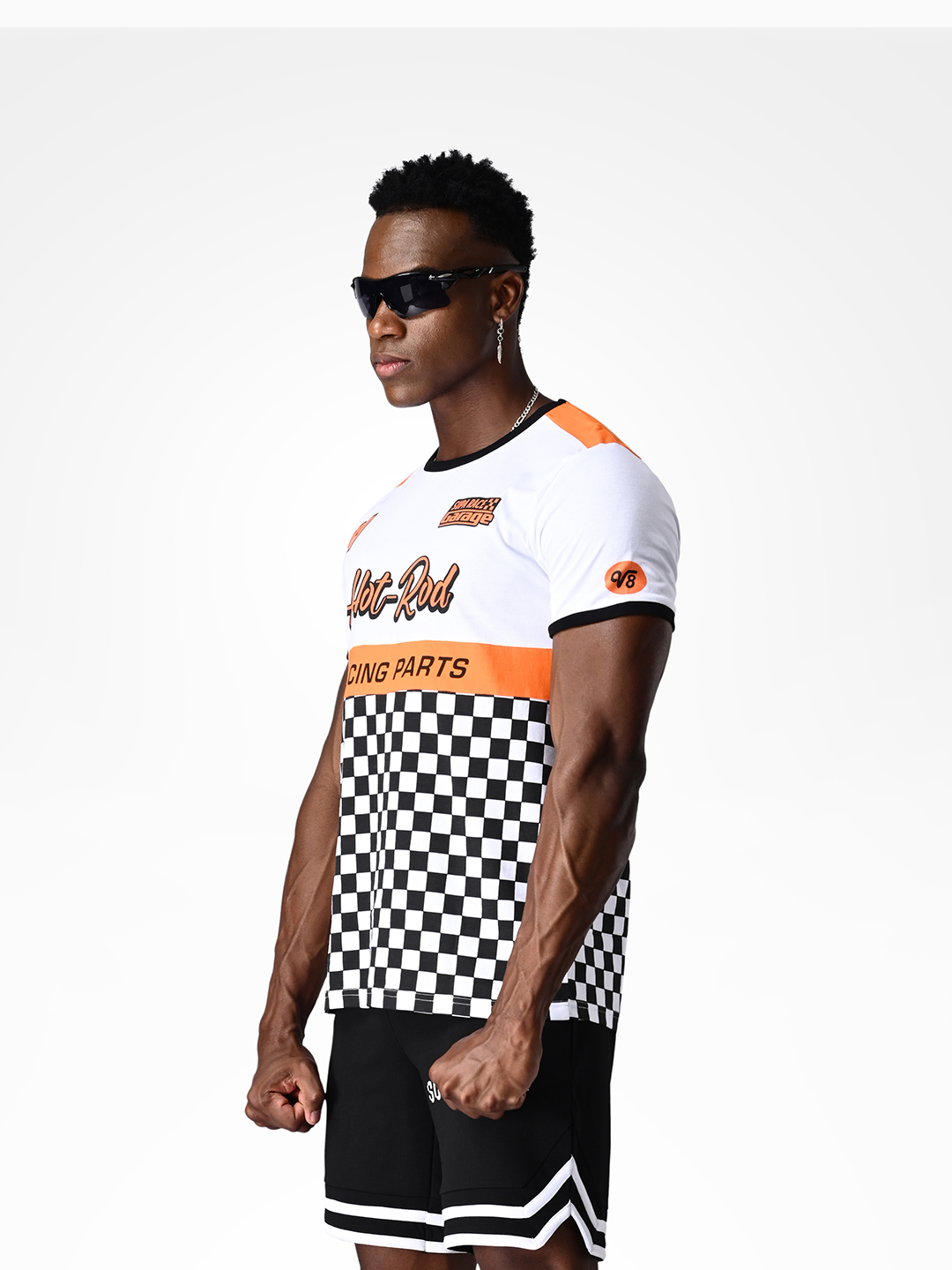 Supa Checkered White and Black Printed T-shirt (3)