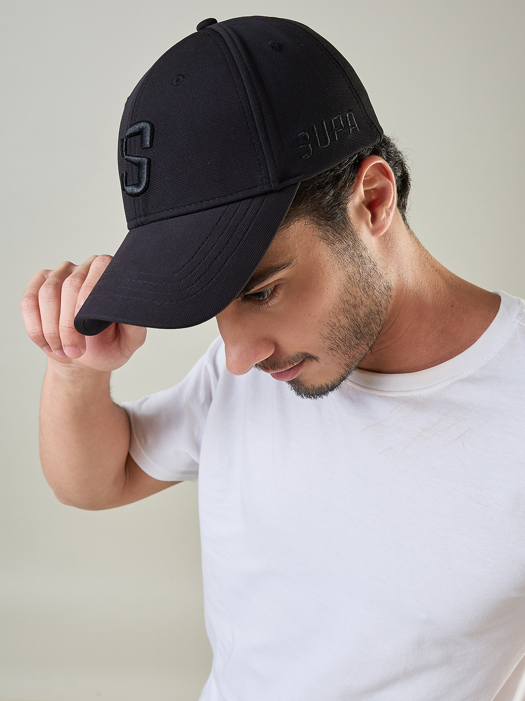Classic Black Cap with 3D Black Logo
