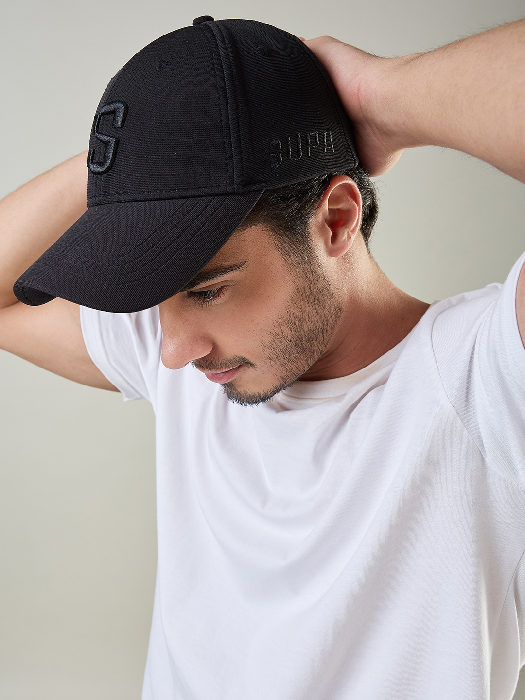 Supa Classic Black Cap with 3D Black Logo (2)
