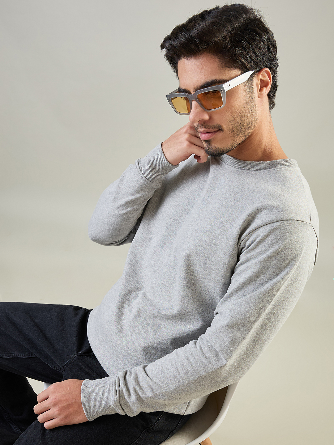 Supa Classic Grey Melange Sweatshirt (5)