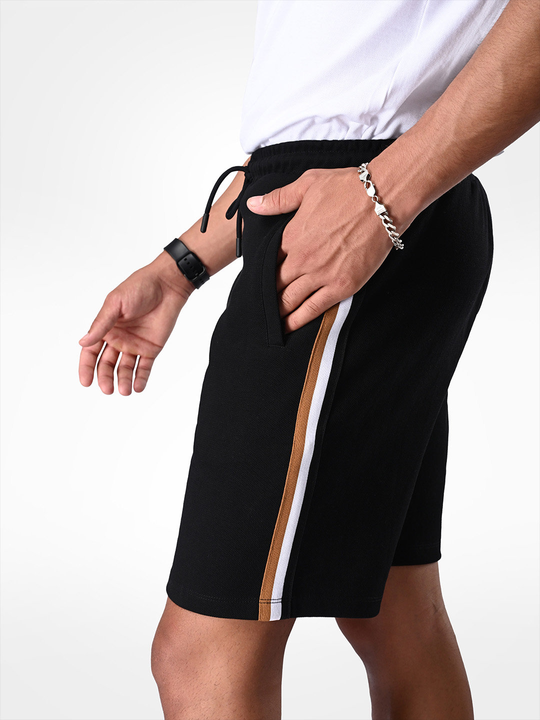 Supa Comfortable Black Heavy Knit Cotton Shorts (2)