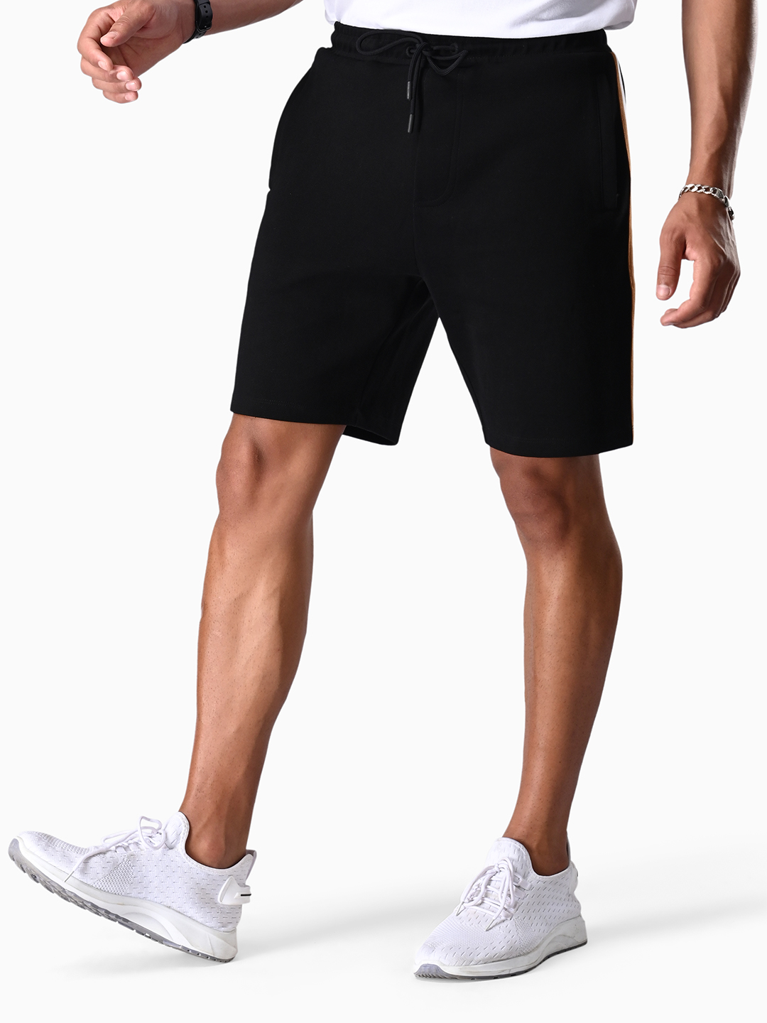 Comfortable Black Heavy Knit Cotton Shorts