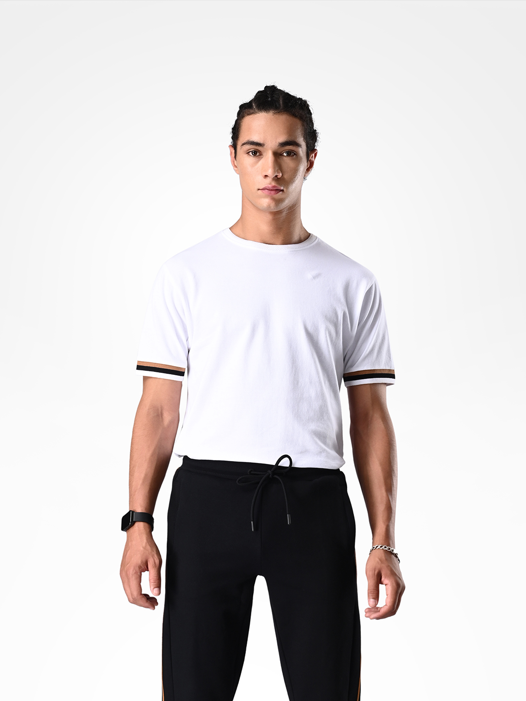 Supa Comfortable Black Taped Lycra Jogger Pants (3)