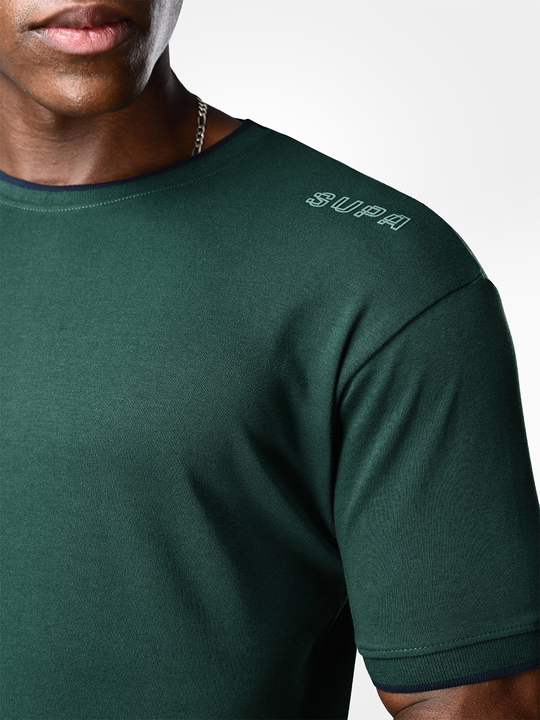 Supa Comfortable Bottle Green Cotton T-shirt (7)